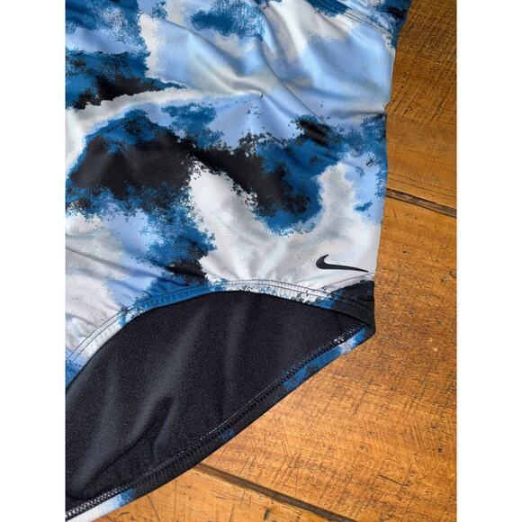 Womens Nike Swim Blue Black Cascade High Neck Racerback One-Piece Swimsuit Large - Picture 2 of 11